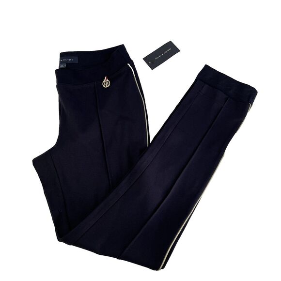 New Women’s Tommy Hilfiger Dress Pants Size Small Pleated NWT $69 Blue Silver - Picture 2 of 9